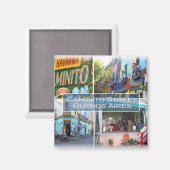 zAR004 BUENOS AIRES,モザイク,冷蔵庫 マグネット (正面/裏面)