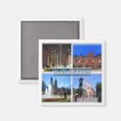 zAR005 BUENOS AIRES，モザイク，アルゼンチン，冷蔵庫 マグネット (正面/裏面)