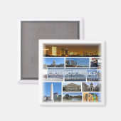 zAR006 BUENOS AIRES，モザイク，アルゼンチン，冷蔵庫 マグネット (正面/裏面)