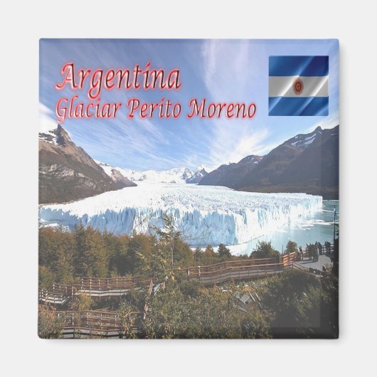 zAR013 PERITO MORENO GLACIER, Santa Cruz,冷蔵庫 マグネット (正面)