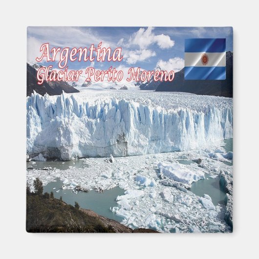 zAR015 PERITO MORENO GLACIER, Santa Cruz,冷蔵庫 マグネット (正面)