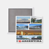 zAR032 ARGENTINA I Love, Mosaic, America,冷蔵庫 マグネット (正面/裏面)