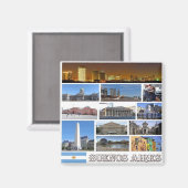 zAR035 BUENOS AIRES，モザイク，アルゼンチン，冷蔵庫 マグネット (正面/裏面)