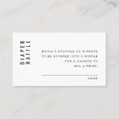 ZARAミニマモダンリストおむつラッフルゲームカード プレイスカード (正面)