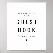 ZARAミニマモダンリストの署名Our Guest Book ポスター (正面)