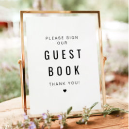 ZARAミニマモダンリストの署名Our Guest Book ポスター