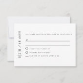 ZARAミニマモダンリストサンセリフRSVPカード 招待状 (正面)