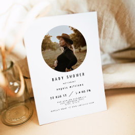 Zara – ミニマシンプルリストモダンフォトベビーシャワー 招待状