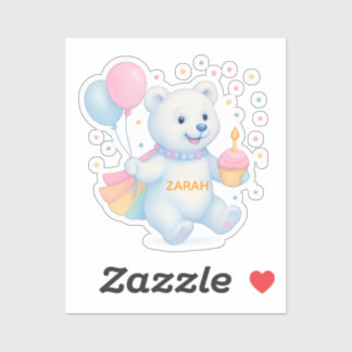Zarah ダンシング ポーラーベア カスタムカット ビニールステッカー シール