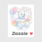 Zarah Dancing Polar Bear Custom-Cut Vinyl Sticker シール (シート)