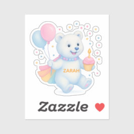 Zarah Dancing Polar Bear Custom-Cut Vinyl Sticker シール