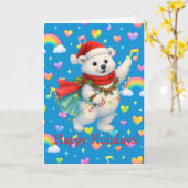 Zarah’s Winter Twirl — Pastel Rainbow Hearts Holid カード (黄色い花)