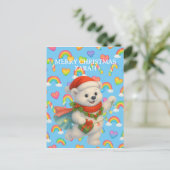 Zarah the Dancing Polar Bear — キッズクリスマス ポストカード (スタンド正面)