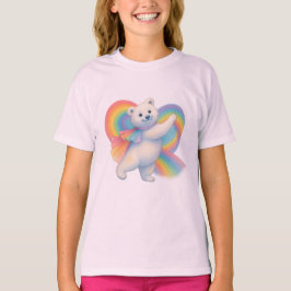 Zarah the Dancing Polar Bear • キッズTシャツ (パステル Tシャツ