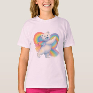 Zarah the Dancing Polar Bear • キッズTシャツ (パステル Tシャツ