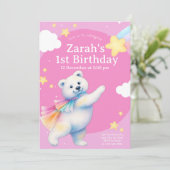 Zarah the Dancing Polar Bear バースデー招待状 招待状 (スタンド正面)