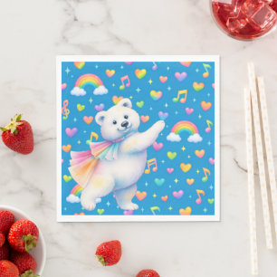 Zarah the Dancing Polar Bear • ペーパーパーティー用ナプキン スタンダードランチョンナプキン