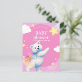 Zarah the Dancing Polar Bear Baby Shower ポストカード (スタンド正面)