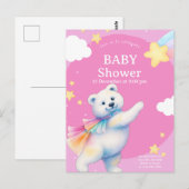 Zarah the Dancing Polar Bear Baby Shower ポストカード (正面/裏面)