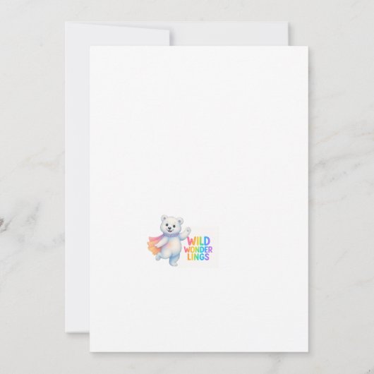 Zarah the Dancing Polar Bear Baby Shower 招待状 (裏面)