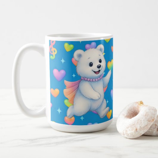 Zarah the Dancing Polar Bear Custom Party Cups コーヒーマグカップ (ドーナツ)
