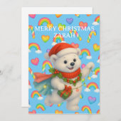 Zarah the Dancing Polar Bear — Kids’ Christmas  招待状 (正面/裏面)