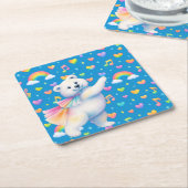 Zarah the Dancing Polar Bear • Paper Coasters スクエアペーパーコースター (アングル)