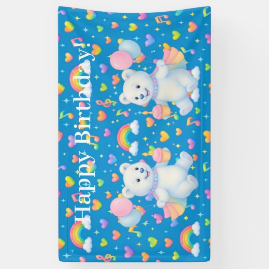 Zarah the Dancing Polar Bear — Party Décor  横断幕 (縦)