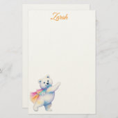 Zarah the Dancing Polar Bear | Personalized 便箋 (正面/裏面)