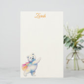 Zarah the Dancing Polar Bear | Personalized 便箋 (スタンド正面)