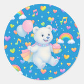 Zarah the Dancing Polar Bear • stickers ラウンドシール (正面)
