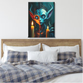 Zarathos the Flame-Ritualist - Dark Fantasy Elven  キャンバスプリント (インサイチュ (寝室))