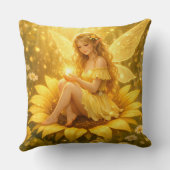 Zarte Elfe auf einer Sonnenblume  クッション (裏面)