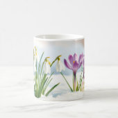 Zarte Schneeglöckchen & Krokusse Tasse コーヒーマグカップ (中央)