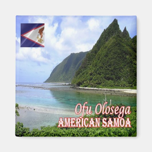 zAS008 OFU OLOSEGA、アメリカ領サモア、冷蔵庫 マグネット (正面)