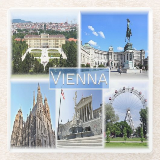 zAT005ウィーン、オーストリア、ヨーロッパ、 ガラスコースター (正面)