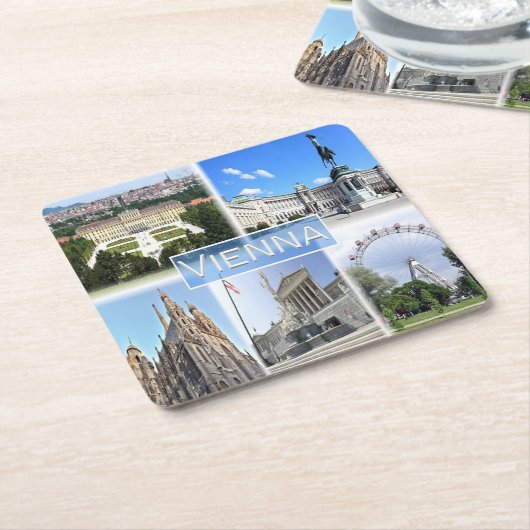 zAT005ウィーン、オーストリア、ヨーロッパ、 スクエアペーパーコースター (アングル)