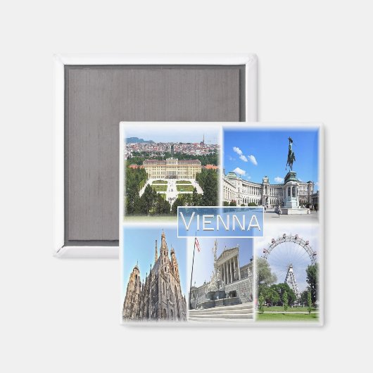 zAT005ウィーン、オーストリア、ヨーロッパ、冷蔵庫 マグネット (正面/裏面)