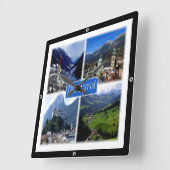 zAT007オーストリア・チロル スクエア壁時計 (傾斜)