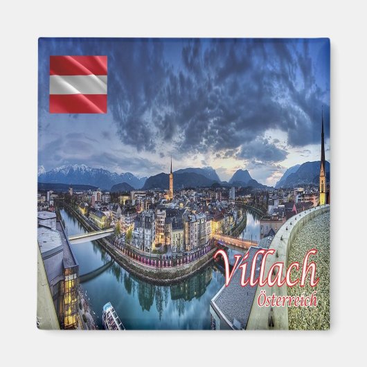 zAT010 VILACHオーストリア、冷蔵庫 マグネット (正面)