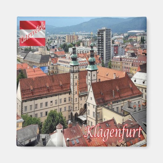 zAT017 KLAGENFURT AM WORTHERSEEオーストリア、冷蔵庫 マグネット (正面)