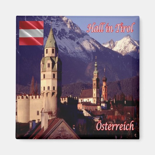 zAT019 HALL IN TYROL Austria,冷蔵庫 マグネット (正面)