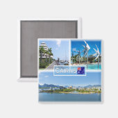 zAU005 CAIRNS，オーストラリア，オセアニア，モザイク，冷蔵庫 マグネット (正面/裏面)