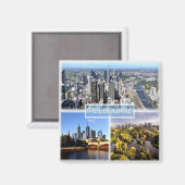 zAU006 MELBOURNE，オーストラリア，オセアニア，冷蔵庫 マグネット (正面/裏面)