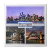 zAU007 SYDNEY by Night,オーストラリア, タイル (正面)
