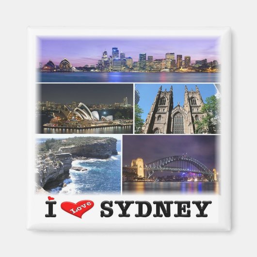 zAU014 SYDNEY, Mosaic, Australia, Oceania,冷蔵庫 マグネット (正面)