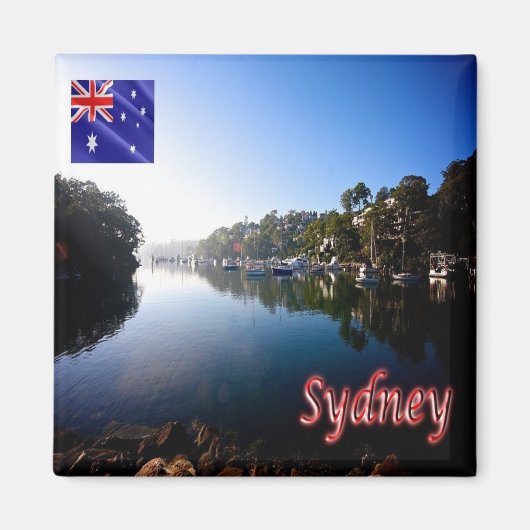 zAU021 SYDNEY, Bay, Australia, Oceania,冷蔵庫 マグネット (正面)