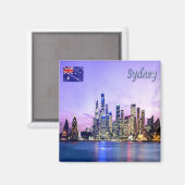 zAU028 SYDNEY, Skyline,オーストラリア,オセアニア,冷蔵庫 マグネット (正面/裏面)