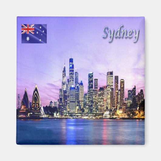 zAU028 SYDNEY, Skyline,オーストラリア,オセアニア,冷蔵庫 マグネット (正面)