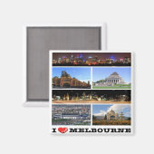 zAU038 MELBOURNE I Love, Australia, Oceania, Fridg マグネット (正面/裏面)